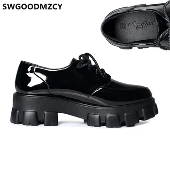Platformos Batai Oksfordo Bateliai Moterims Šliaužtinukai Moteriški Batai Komfortą Black Butai Sepatu Wanita Korėja Zapatos De Charol Mujer 2020 M.