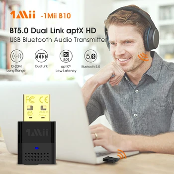 1Mii B10 USB Bluetooth Siųstuvą Garso 5.0 Aptx LL HD Garso Tvarkyklės Nemokamai Aux 