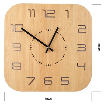 30*30 cm Aikštėje Tuščiaviduriai Išjungti Kabo Sieninis Laikrodis Modernus Dizainas Kambarį Apdaila Silent Sieninis Laikrodis Namų Kambarį Dekoro