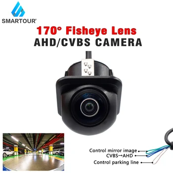 Smartour HD CCD Fisheye Objektyvo Galinio vaizdo Kamera HAINAUT 1080p Naktinio Matymo Atsarginės automobilių Stovėjimo aikštelė Vandeniui Skirtas Atbulinės eigos Monitorius