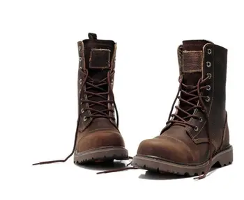 2018 naujas vyrų batai nekilnojamojo odos žiemos lauko dykumos batų motociklo batai Retro dizaino mados vidurio blauzdos įkrovos 39-44 plius dydis