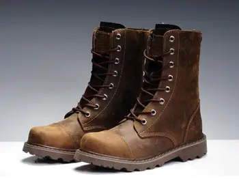 2018 naujas vyrų batai nekilnojamojo odos žiemos lauko dykumos batų motociklo batai Retro dizaino mados vidurio blauzdos įkrovos 39-44 plius dydis