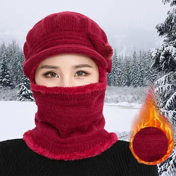 Aukštos Kokybės Moterų Pliušinis Triušis Kailio Megzti Skrybėlę Šiltas Žiemos Skrybėlę Ir Skara Beretė Beanie Skrybėlių Slidinėjimo Atsitiktinis Galvos Apdangalai