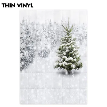 Funnytree fotostudijos fono žiemos stebuklų baltas sniegas, medžiai užšaldyti lauko fotografijos backdrops kalėdų photocall