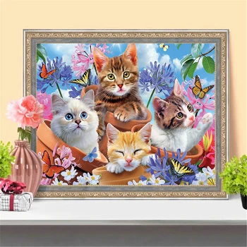 Diamond Tapybos gyvūnų diamond tapybos rinkinys diamind tapybos katė siuvinėjimo nuotraukomis Namų Dekoro 