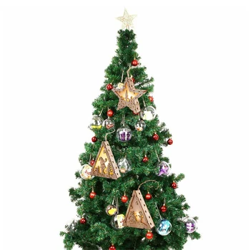 Kalėdų Eglutė Pakabukas Medinis Žvaigždė Trikampis Santa Sniego Kabinti Ornamentu Kalėdos Išskirtinį 