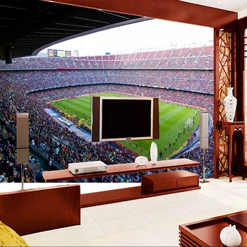 Custom Freskos 3D Apšvietimas, Žalia Futbolo Lauką 3D Tapetai Roll Tyrimą, Gyvenamasis Kambarys Sofos Fone, Namų Apdaila, Sienų danga