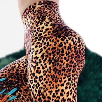 Aukštos Kokybės Moterų, Leopardas Spausdinimui Antblauzdžiai Ne Skaidri Push Up Treniruotės Legging Elastinės Kelnės Rudenį Naujų Slim Fitneso Antblauzdžiai