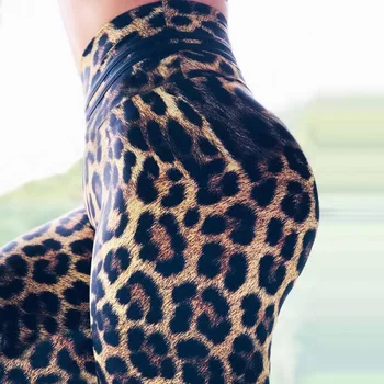Aukštos Kokybės Moterų, Leopardas Spausdinimui Antblauzdžiai Ne Skaidri Push Up Treniruotės Legging Elastinės Kelnės Rudenį Naujų Slim Fitneso Antblauzdžiai