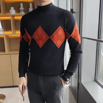 Korėjos Rudens Žiemos Atsitiktinis Megztinis Vyrams Drabužius 2020 ilgomis Rankovėmis Mados Streetwear Slim Fit Megztų Megztinių Traukti Homme 3XL-M