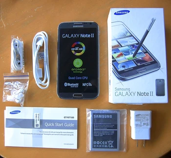 Originalus, Atrakinta Samsung Galaxy Note II N7100 Mobilusis Telefonas, 2GB RAM, 16 GB ROM Quad Core 5.5