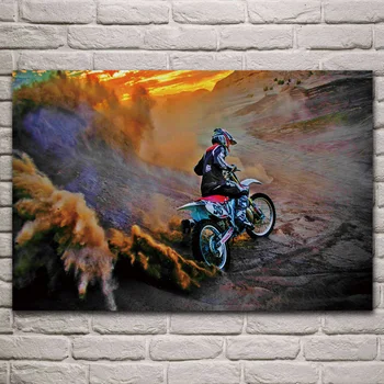 Kietas motokroso ekstremalios motociklų sporto motociklą dirt bike kambarį namo sienos šiuolaikinio meno dekoro medžio rėmas plakatas KA286