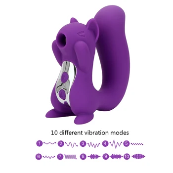 IKOKY Liežuvio Spenelių Vibratorius Gyvis Klitorio Lyžis Stimuliatorius Mamos Krūties Massager 10 Dažnio Vibracijos Voverė Skulptūra