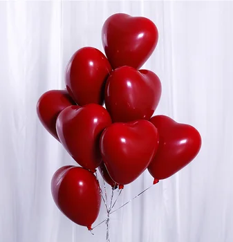 50pcs Rubino Lateksiniai Balionai Meilė Širdies Pripučiami Oro Helio Balionas Valentino Diena Santuoka Vestuvių Šaliai Dekoro