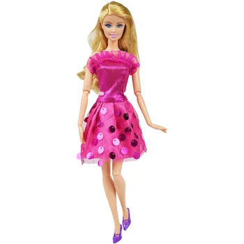 5 Vnt./daug Mados Šalis Šviečia Nėriniai Aukštos Kokybės Vadovą Namų Suknelė Lėlės Priedai Mergina Žaislas Barbie Lėlės Drabužiai