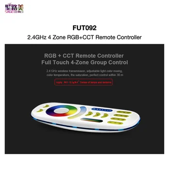 FUT092 2.4 GHz, 4-Zona, RGB+BMT Nuotolinio valdymo pultelis 2.4 G RD Visą Touch 4-Zona Grupės Kontroliuoti Visą Spalvų Asortimentą, Pakeisti MiBOXER Mi-Light