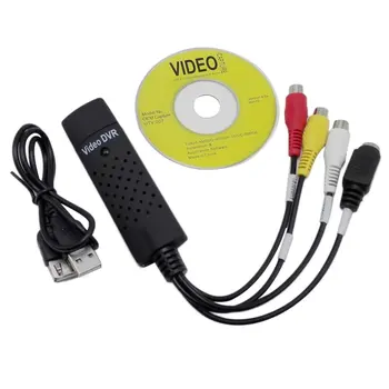 USB 2.0 Video Capture Card Konverteris PC Adapteris TV Garso DVD, DVR VHS Aukštos Kokybės Juoda