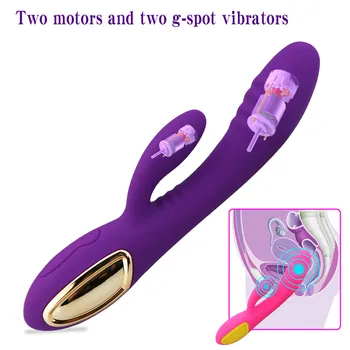 Naujoji G Spot Dildo Vibratorius Moterims Dviguba Vibracija Silikoninis Vandeniui Moterų Makšties Klitorio Massager Sekso Žaislai Moteris ST657