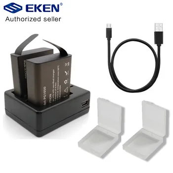 Originalus EKEN PG1050 Baterija ir Dual USB Įkroviklio SJCAM SJ4000 sj5000 sj6000 sj9000 H9 H9R H8R H5s H6s SOOCOO C30, C50, F68