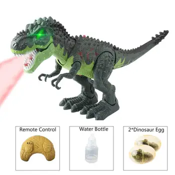 Cool ! Elektros Nuotolinio Valdymo Modeliavimas Rėkia Dinozaurai Modelis Žaislas Purškimo nustatančio kiaušinių ,Garso /šviesos Vaikščioti Tyrannosaurus