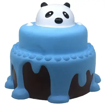 Kawaii Mielas mielas Panda Tortas Plonas minkštas Lėtai Auga Jumbo Mielas Dirželiai Gyvūnų Išspausti Juokingi žaislai, lėlės vaikams dovanos