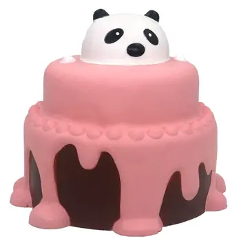Kawaii Mielas mielas Panda Tortas Plonas minkštas Lėtai Auga Jumbo Mielas Dirželiai Gyvūnų Išspausti Juokingi žaislai, lėlės vaikams dovanos