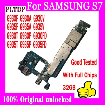 Visiškai Atrakinta Samsung Galaxy S7 G935F G935FD G935A G935P G935T G935V G930F Plokštė 32GB Originalus Logika valdyba
