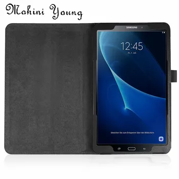 (1pc) Samsung Galaxy Tab 10.1 T 580 tablet Case Cover Litchi Modelis Knygos Vartymas 