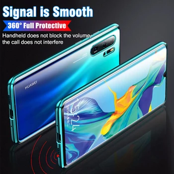 360 Apsaugos Flip Case For Huawei 30 Pro P30lite Grūdintas Stiklas Atgal Ir Priekinis Dangtis Magnetinio Telefoną Atveju Huawei 30 Lite