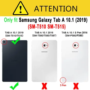 Šviesos Backlit Keyboard Case for Samsung Galaxy Tab 10.1 2019 T515 SM-T510 SM-T515 Padengti rusų, ispanų, arabų, hebrajų Klaviatūra