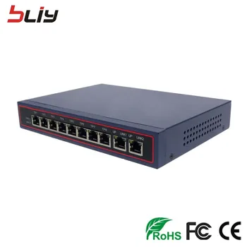 10/100/1000Mbps 10 port poe switch ethernet 8GEP+2GE 2 uplink uosto, 8 rj45 poe switch port gigabit switch fibra optica ftth atveju