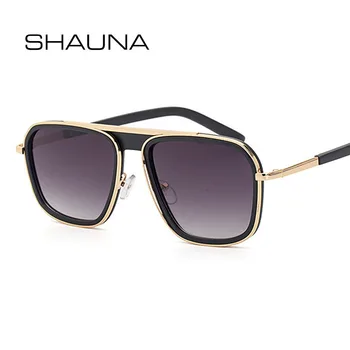 SHAUNA Prekės Dizaineris Vyrų Aikštė Akiniai nuo saulės Šviesą Gradientas Atspalvių UV400