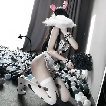 Mielas Japonų Mergina, Seksuali Uodega Draugei Karvė Tarnaitė Cosplay Seksualus Kostiumai Bikini maudymosi kostiumėlį Anime apatinis Trikotažas Lolita Liemenėlė ir Juosmenėlės Rinkinys