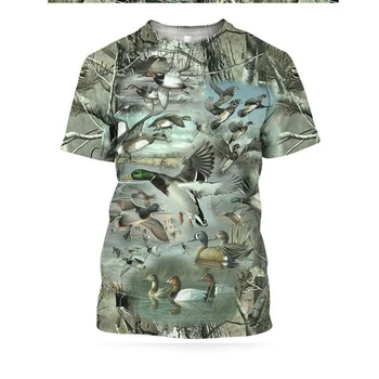 2020 Naujas Mados Vyrai hoodies 3D Print t shirt Naujas Mados Gyvūnų Medžioklė Antys Meno marškinėliai tees šortai rankovėmis Unisex Drabužiai-3