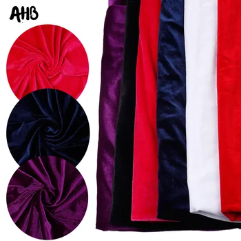 AHB 45*150cm Aksomo audinys Audinys Spalvingas Šilko Audinys Aksomo Suknelė Drabužius Prabangus Minkštas Raudonos Aksomo, Namų Tekstilės Užuolaidų