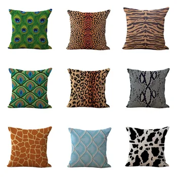 Gyvūnų modelio povas karvė zebra namų apyvokos daiktai užvalkalas sofos pagalvėlė padengti medvilnės skalbiniai, pagalvės automobilio sėdynės atlošo pillowcover