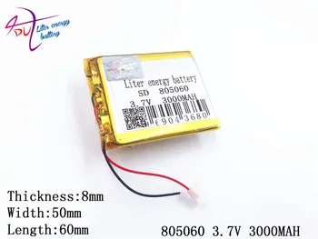 Litro energijos baterijos 805060 3.7 V 3000MAH 785060 Didelės talpos mobiliesiems galia navigacijos locator polimerų baterija