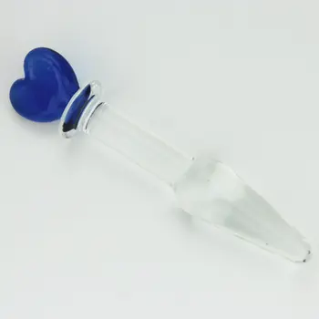 Mėlynosios širdies Stiklinis analinis kaištis sekso žaislai moteris lesbiečių G SPOT trykšti Kristalų DIDELIS KAROLIUKAI GĖJŲ prostatos stimuliavimas išangę BUTT plug