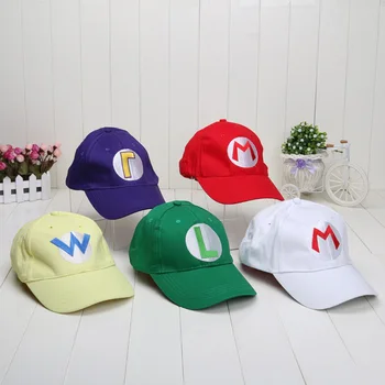 Super Mario Kepurės kepurės raudonos mario bžūp 5style gali pasirinkti Anime Cosplay Helovinas Kostiumas Sagtis Skrybėlės Suaugusiųjų Skrybėlės, Kepurės pliušiniai žaislai