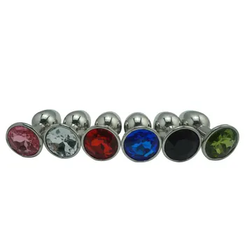 Sunkiųjų mažo dydžio nerūdijančio plieno analinis butt plug metalo deimantų papuošalai karoliukai 12 spalvą pasirinkti fetišas įterpti sekso žaislais vyrams, moterims