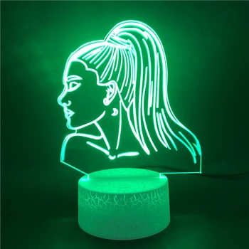 Led Nakties Šviesos Žadintuvas Bazės Dainininkas Ariana Grande Palieskite Jutiklio Lempos Bluetooth Kambario Stalo Puošmena 7 Spalvos su Nuotolinio