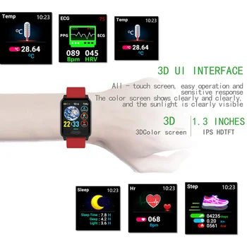 EKG+PPG Smart Žiūrėti Ip68, kai Kūno Temperatūra Smartwatch Širdies ritmo Fitness Tracker Sporto Smart Watch Vyrų, Moterų, Skirta 