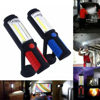 Super Šviesus Reguliuojamas COB LED Slim Darbą Šviesos Lempos Žibintuvėlis USB Įkrovimo Magnetinio Tikrinti Fakelas