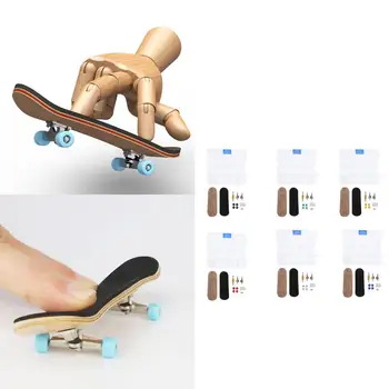 Mediniai Fingerboard - Klevo Mediena Finger Skate Board Motoroleris Juodas Smėlis 