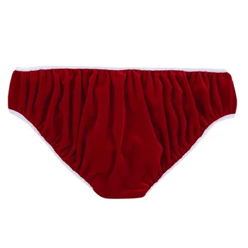 Raudona Mens Sexy Lingerie Kelnaitės Jockstraps Aksomo Kalėdų Bowknot Tampri Išgalvotas Cosplay Apatinės Kelnės Apatiniai Kelnės