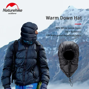 Naturehike Lauke -10℃, Žiemą Žąsų Žemyn Skrybėlę, Moteris/Vyras Pėsčiųjų Earmuff Bžūp Kempingas Ultralight 72g Vandeniui Nešiojamų Šiltas Dalys