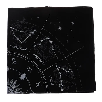 49x49cm Taro Staltiesė Triple Mėnulis Pentagram Pagoniškų Altorių Taro Medžiaga Flanelė Star Būrimą 12 Žvaigždynų Astrologija