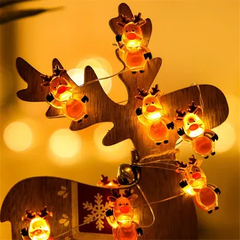 Kalėdos Santa Claus Sniego LED String Šviesos Girlianda Kalėdų Dekoratyvinis Pasakų Žibintai Kabantys Papuošalai, Namų, Atostogų Apšvietimas