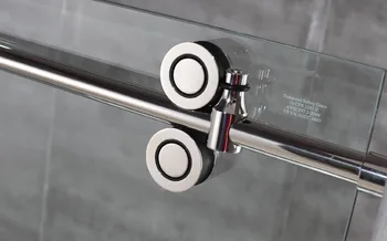 DIYHD Frameless Dušo Durų Twin Roller Stumdomas Dušo Geležinkelių Nerūdijančio Plieno In-line Dušo Aparatūra
