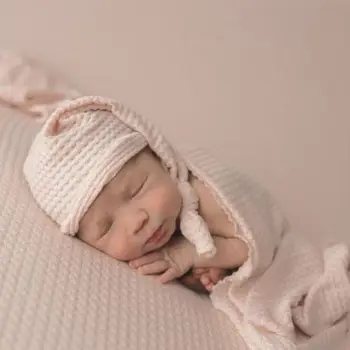 Naujagimio Ruožas Wrap ir skrybėlę Suvystyti Kūdikį Fotografijos Antklodės Naujagimį Fotografuoti Kūdikį, Naujas gimęs Kūdikis Ips